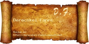 Derecskei Fanni névjegykártya